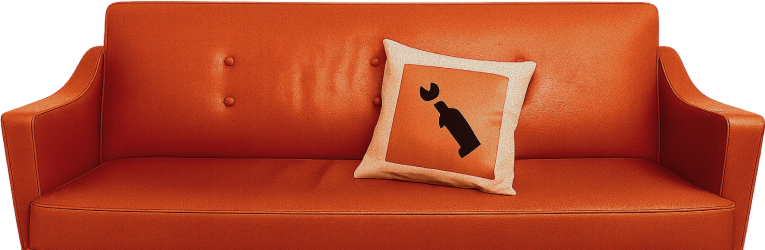 Canapé orange d'Au Poste